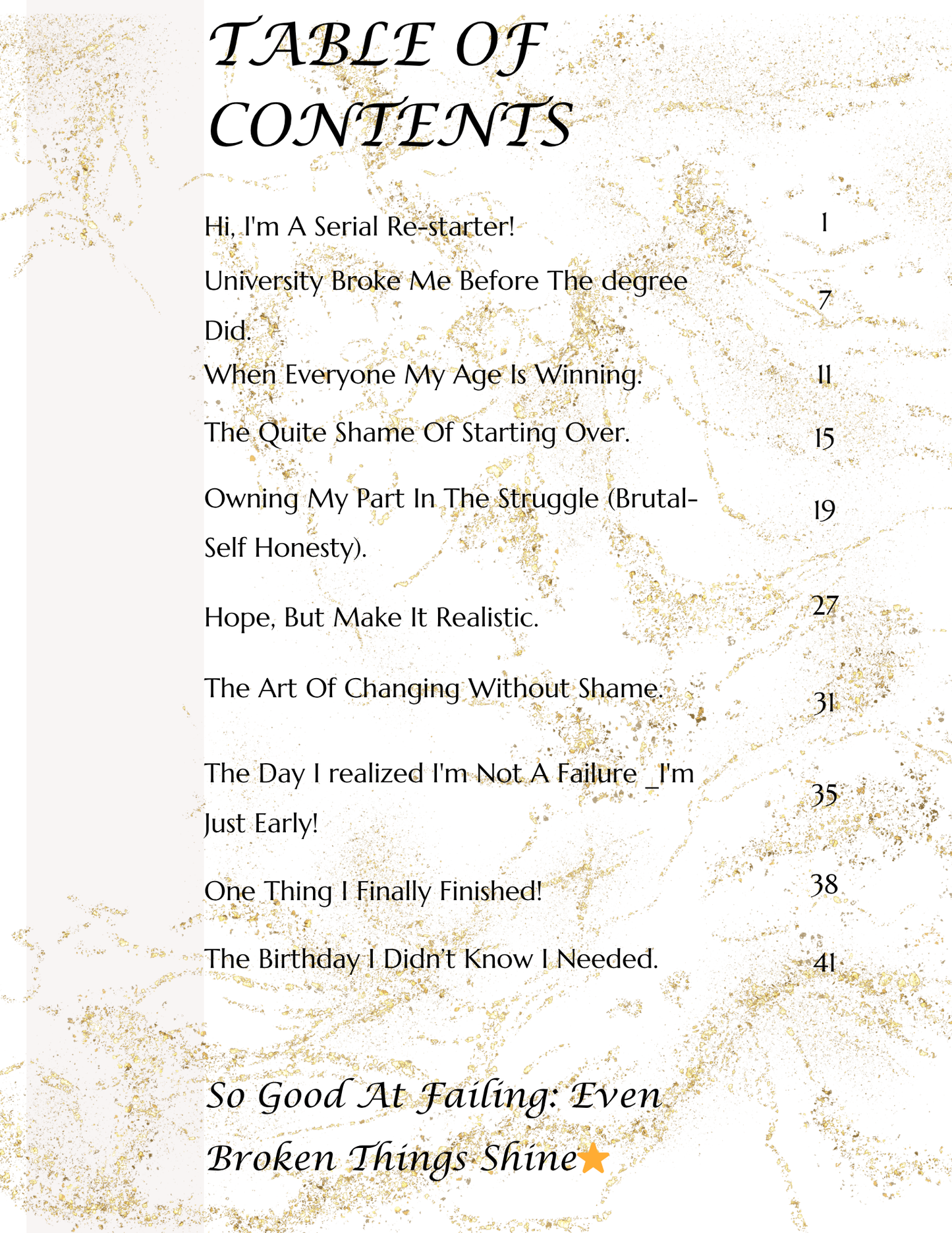 So Good At Failing: Even Broken ThingsShine (E-Book only)